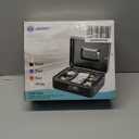 Jssmst Large Cash Box with Combination Lock – Durable Metal Cash Box with Money Tray Black(9.8 x 7.9 x 3.5), SM-CB07001L