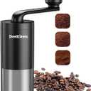 Manual Conical Burr Coffee Grinder, Ceramic Mill, Hand Crank,Portable,Perfect for Espresso maker at home,Travel,Camping,Internal Adjustable Setting, Visible Powder Bin