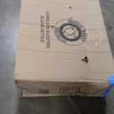 DWVO 46'' Glass Top Makeup Vanity with 10 Drawers, Vanity Desk Set with Large LED Mirror, Built-in Charging Station, Cushioned Storage Chair, 3-Color Light Modes