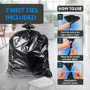 Reli. 45 Gallon Trash Bags Heavy Duty (25 Count) | Black | Twist Ties Included | Extra Tough, Leak-Proof Garbage Bags | Ideal for Large Clean Ups
