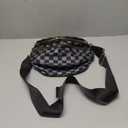 FEIBOON Spacious Checkered Nylon Crossbody Bag Bum Bag Checkered Handbags Wallets for Women