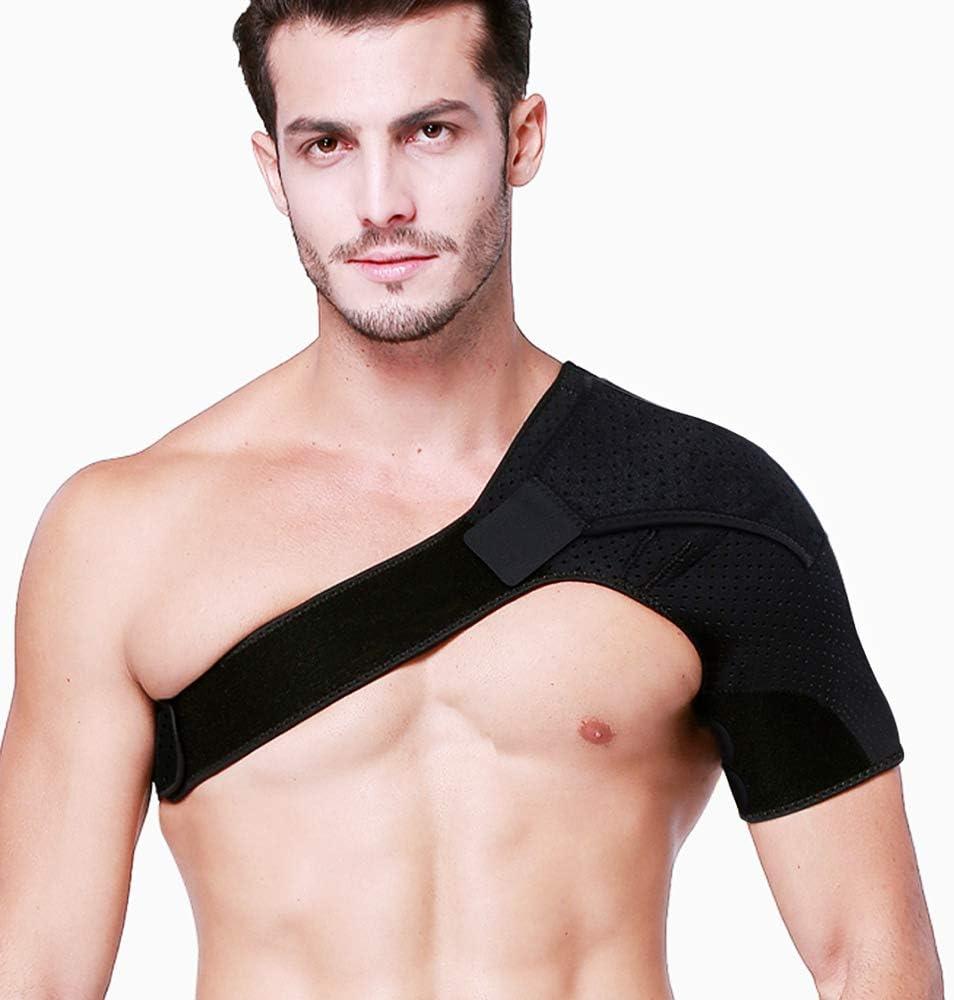 HUEGLO Left Shoulder Brace for Women and Men,Adjustable Neoprene Torn Rotator Cuff Shoulder stabilizer Support for Injury Prevention Immobilizer, Dislocated AC Joint,Frozen Pain,Tendinitis.