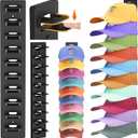 Lifewit Wall-Mounted Hat Organizer, 20 Baseball Caps Storage with Elastic Clamps (Each Holds 10), Hat Display Rack for Door, Retail Store, Nails or Adhesive, Closet Cap Holder, Black, 2-Pack