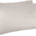 Amazon Basics 400 Thread Count Soft Luxury 100% Cotton Wrinkle Resistant Pillow Cases, Smooth Sateen, Machine Wash, King, Stone Gray, 40" x 20", Set of 2, Pillows Not Included