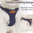 Puppytie Dog Harness with Multifunction Dog Leash,Soft Adjustable No Choke Escape Proof Pet Harness Vest for Medium Dogs or Large Dogs, Navy, Medium