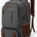 Tzowla Canvas Laptop Backpack, Bag for Men Women,Travel Work Rucksack Fits 15.6 Inch Laptop, Bookbag with USB Charging Port