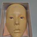 Makeup Practice Face Set, Including Silicone Mannequin Face with Stand, 7-Color Eye Shadow Palette, and 8 Makeup Brushes