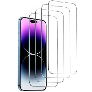 4-Pack Tempered Glass Screen Protector for iPhone 16/15/14/13/12/11 Pro Max/Plus 12Mini/13Mini [9H Hardness][Anti-Fingerprint][Shatterproof] HD Clear Film (For iPhone 16Pro Max)