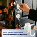 OUTXE Wreath Hanger for Front Door, Upgraded Suction Cup Reef Hook for Glass Window/Over Door, Christmas/Thanksgiving/Halloween/July 4th/Easter/Valentine/Spring/Summer/Fall (White, 2-Pack)