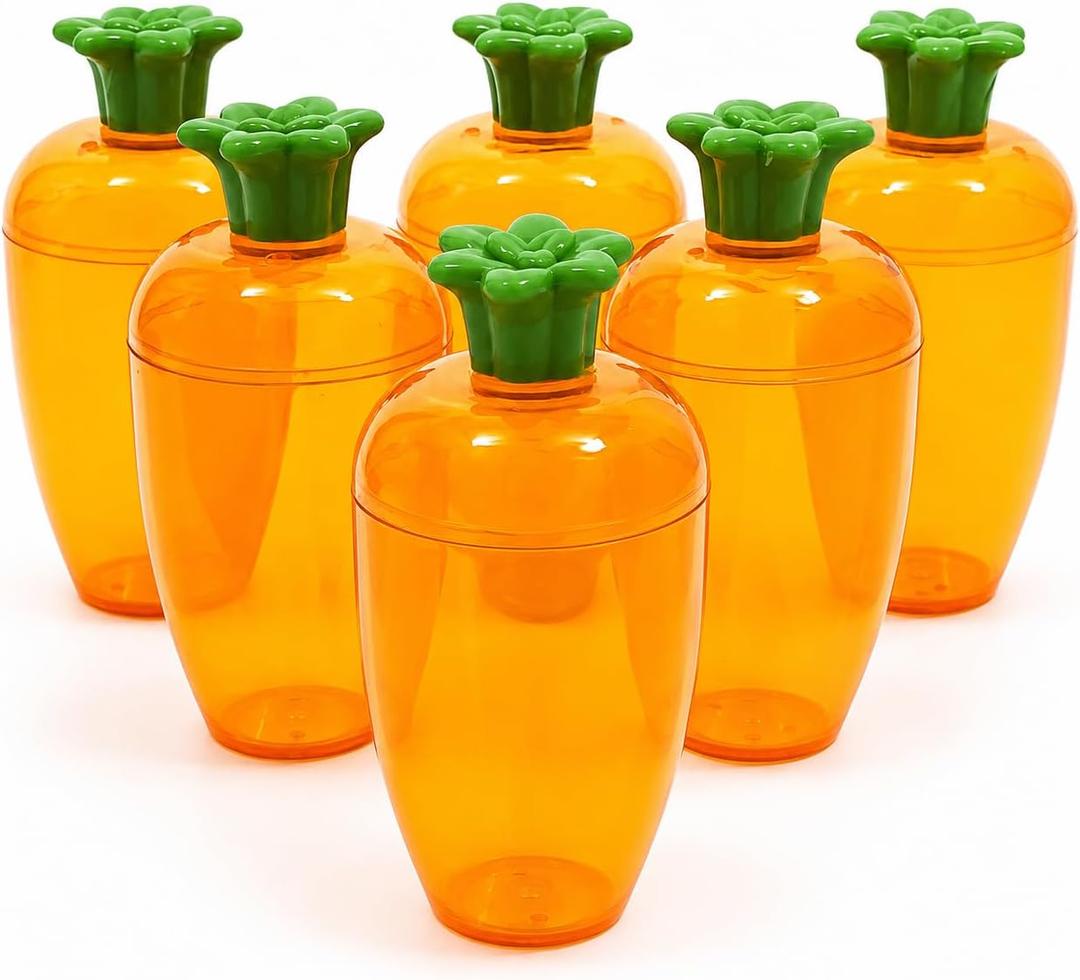 The Dreidel Company 24-Pack Fillable Easter Carrots Containers, Bright Orange Plastic Carrot, Perfect for Easter Hunt, Surprise 4." Inch Carrots (24-Pack) (EXP 10/09/26)