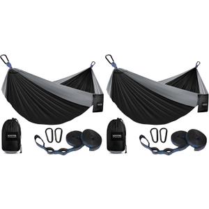 Kootek Camping Hammock, Portable Hammocks with Tree Straps & Attached Carry Bag, Camping Essentials Gear, Perfect for Outside Indoor Hiking Beach Backpack Travel Charcoal Rose