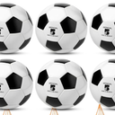 HurOutd 6 Pcs Soccer Balls with Pump, Size 5 Soccer Ball for Adults, Deflated Soccer Ball Set with Mesh Bag for Team Training & Holiday Charity Donation