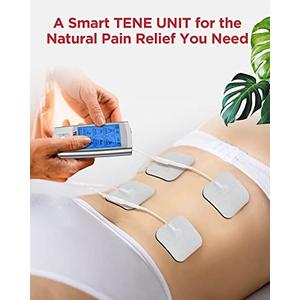 TENKER TENS Unit Muscle Stimulator, 24 Modes EMS Machine for Pain Relief Therapy/Pain Management, Rechargeable Electronic Pulse Massager with 2"x2" and 2"x4" Electrode Pads (Silver)