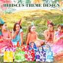 Teling 24 Pcs Large Hawaiian Party Favor Tote Bags 15lb Non Woven Hibiscus Goodie Gift Bag with Handles Luau Tropical Aloha Tiki Summer Birthday Party Supplies