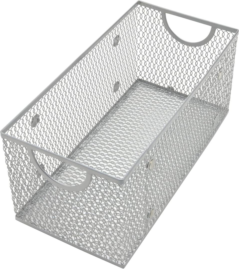 YBM Home Wire Mesh Storage Basket Organizer for CD and DVDs (11 x 5.5 x 5)