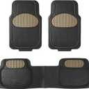 FH Group Heavy-Duty Car Mats - Universal Fit, Trimmable Rubber Floor Mats, Sedans, SUVs, Trucks - Beige