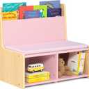 Delta Children - GapKids Reading Nook with Padded Bench - Greenguard Gold Certified, Blush Pink, 24 inches W x 15.75 inches D x 21.65 inches H