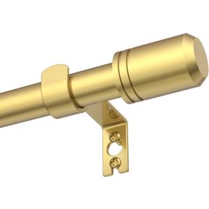 GXOACKJ Curtain Rods for Windows 28 to 48-60 Inches, 5/8 Inch Gold Adjustable Small Curtain Rod Set with Brackets for Bedroom Living Room