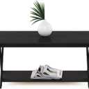 FURINNO Modern Simplistic Coffee Table, Espresso, 35.4"D x 19.6"W x 16"H