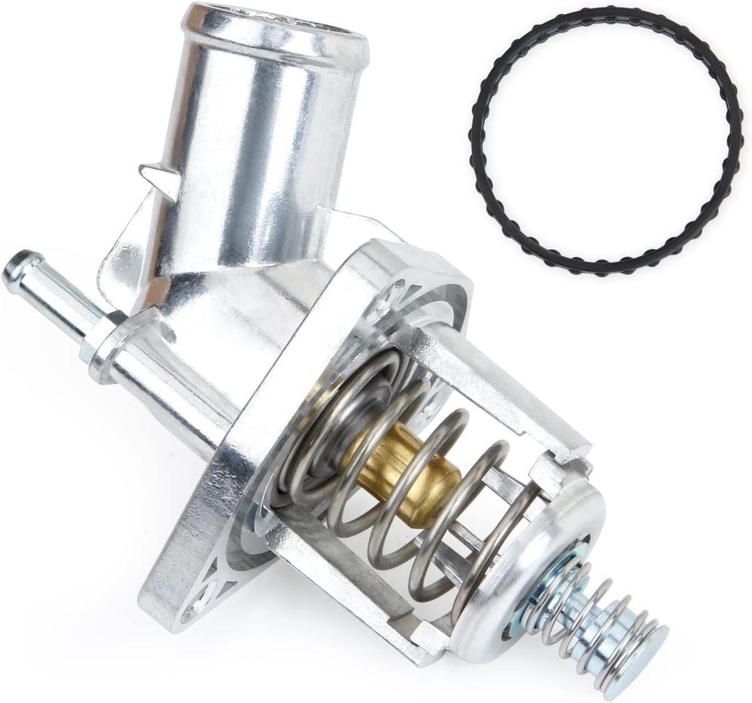 MITZONE Upgrade Aluminum Thermostat Housing Water Outlet Compatible with 2014-2020 Chevy Silverado 1500 Suburban Tahoe GMC Sierra 1500 Yukon Yukon XL Cadillac Escalade Replace 12674639 15-11125