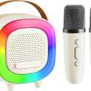 Mini Karaoke Machine Speaker for Kids Adults, Portable Bluetooth with 2 Wireless Microphones, Children's Day Birthday Gift Ideas for Toys for Teens Boys and Girls Aged 4, 5, 6, 7, 8, 9, 10, 11, 12+