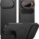 SURITCH for Google Pixel 10/10 Pro Phone Case, Compatible with MagSafe, Protective Cover with Camera Cover & Adjustable Metal Kickstand for Pixel 10/10 Pro 2025 -Black