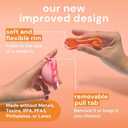 Menstrual Disc Reusable, 2-Pack Size S & L - Softer Than Menstrual Cups and Can Be Used Intimate Moments - Comfort-Fit Period Disc Set with 12 Hr Wear - 100% Medical Grade Silicone (Red and Orange)