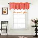 Turquoize Blackout Valance Curtain for Living Room/Bedroom/Kitchen/Bathroom, Rod Pocket Thermal Insulated Window Treatment Room Darkening Scalloped Window Valance, 52" x 18" Inches, 4 Panels, Coral