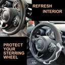 PINCTROT Comfy Grip Steering Wheel Cover, Anti-Slip Design, Universal 14.5-15 Inch (Silicone White)