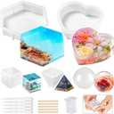 Epoxy Resin Molds Set,Large Resin Molds for Flowers, Candle Wax, Soap, Hexagon Square Silicone Molds for Resin Casting,Resin Epoxy, DIY Gift, Bookend, Desktop Ornaments Home Decor (Type #2)