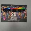 Zenacolor 20 Fabric Markers Pens Set - Indelible and Permanent Fabric Paint Fine Point Textile Marker Pen