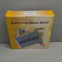 HouseMila Glass Shower Shelves, 2 Tier Tempered Glass Corner Shelf Shower Organizer with Extra 3 Hangers Shower Shelves for Inside Shower