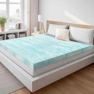 Sweetcrispy Mattress Topper Twin XL, 3 Inch Thick Memory Foam Gel Infused Cooling Toppers Pad for Twin XL Size Bed, Sleeper Sofa, RV, Camper, CertiPUR US Certified, Ventilated and Breathable
