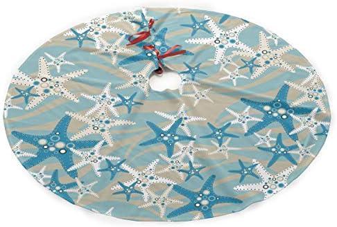 Christmas Tree Skirt Starfish 35.5" Tree Skirt for Xmas Decor Festive Holiday Decoration