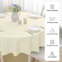 Romanstile Round Waterproof Tablecloth, Stain Resistant Washable Table Cloths Wrinkle Free Polyester Table Covers for Kitchen Dining Party Wedding Indoor and Outdoor - Ivory, 90 Inch