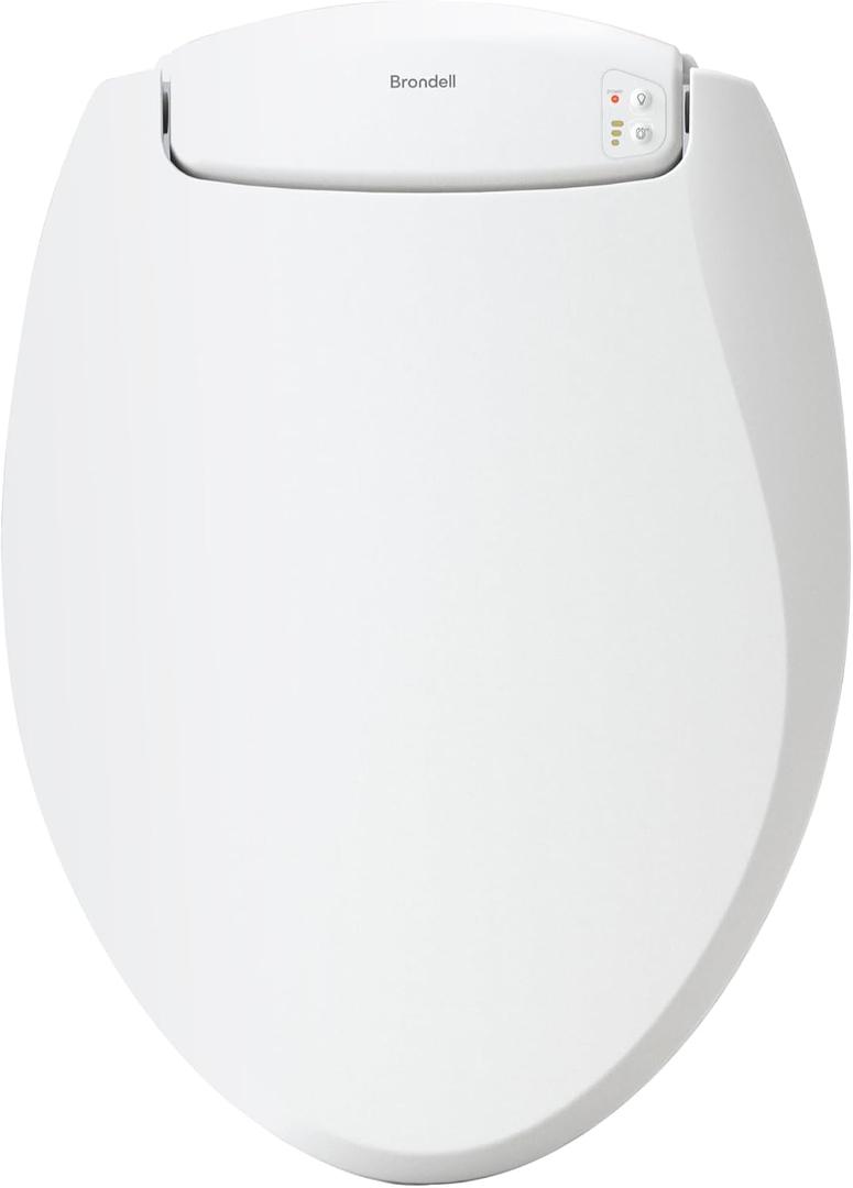 Brondell L60-EW LumaWarm Heated Nightlight Elongated Toilet Seat, White