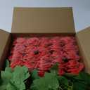 Winlyn 50 pcs Real Touch Red Roses with Stems & Silk Leaves - Bulk Artificial Flowers for Weddings Centerpieces Floral Arrangement Party Decorations Baby Showers Birthday Anniversaries DIY Crafts