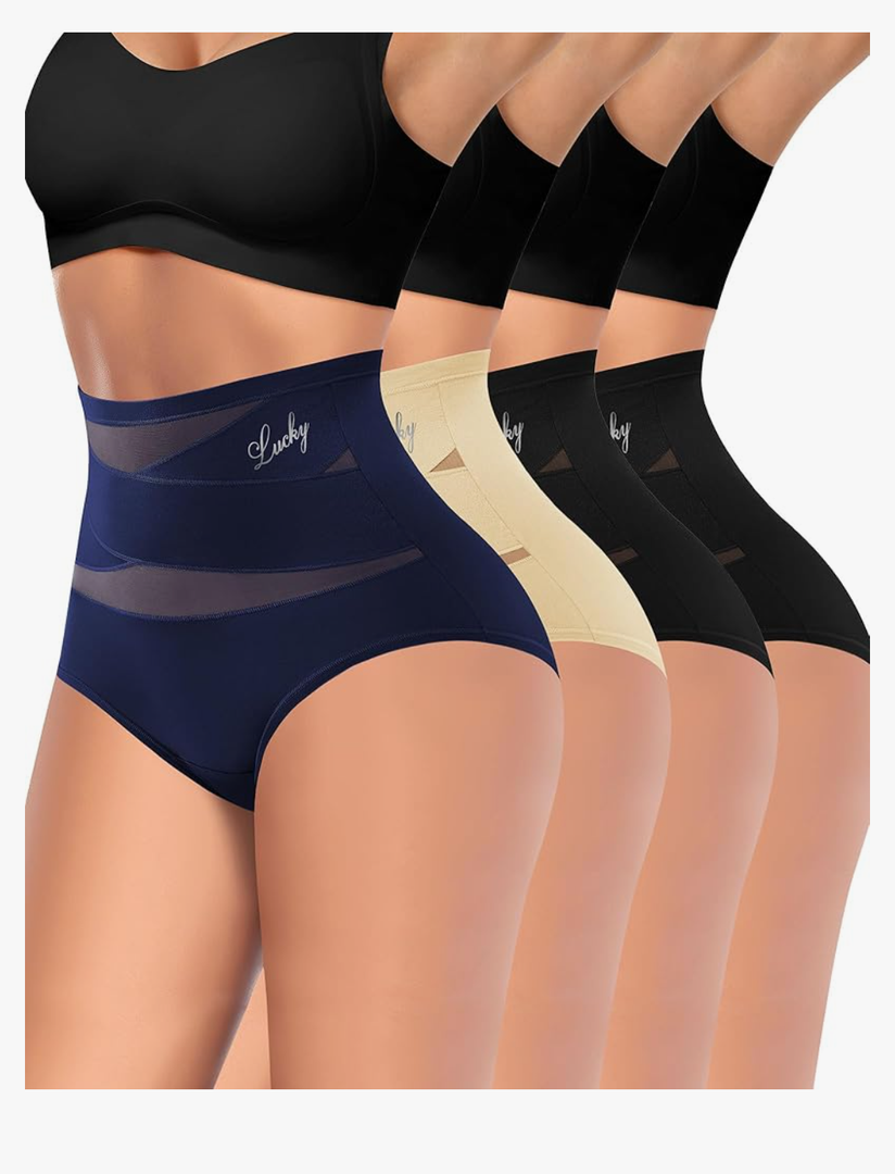 Women's High Waisted Underwear Postpartum Stretch Full Coverage Breathable Briefs 4 Packs Panties
Size M