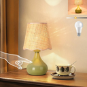 Green Small Touch Control Table Lamp for Bedroom,Green Bedside Lamps for Nightstand,Cute Mini Small Table Lamps for Small Spaces with Scalloped Shade for Kitchen Counter,Bookshelf,Living Room