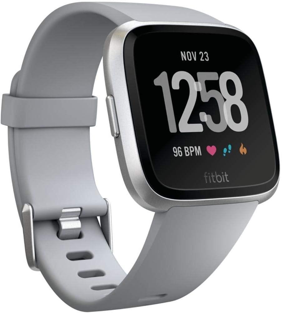 Fitbit Versa Smart Watch, Gray/Silver Aluminium, One Size (S & L Bands Included)