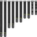 Trilancer Elastic Cinch Straps with Anti-Slip Strips, 5 Size Combo(10-Pack) Heavy Duty Hook and Loop Storage Straps for Extension Cords,Cables, Ropes, Hoses, Bike, RV, Pant Garters,Garage Organization (5 size combo(9''+12"+14''+18"+24"))