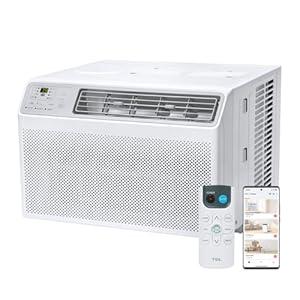 TCL 10,000 BTU Smart Window Air Conditioner, Fan & Dehumidifier, 450 Sq. Ft., Remote Control, Works with Alexa/Google Assistant – H10W35W