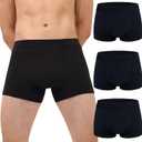Mens Incontinence Underwear Adult Washable Bladder Control Brief 60 ML Absorbency Leak Proof Boxer Brief 3 Pack (Black Medium)