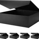 5 Extra Large Gift Boxes with Lids, 16.3x14.2x5 Inches, Black Groomsmen Magnetic Gift Boxes for Clothes and Large Gifts (Matte Black), 1 count