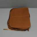 Top Grain Leather Bible Cover for Men Women Buffalo Genuine Leather Bible Case Book Holder Bag with Zipper Handle Back Pocket Bookmark Father's Day Religious Gift(Light Brown,Medium,Classic)