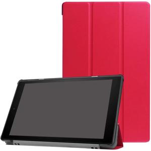 for Amazon All-New Kindle Fire HD10 7th 9th Generation Smart Cover, Ultra Slim Folio Stand Auto Sleep/Wake Up Leather Case for All New Fire HD 10 (2017 2019 Release) 10.1 inch (2-Red)