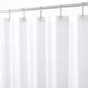 Biscaynebay Extra Long Fabric Shower Curtain Liners 72 Inch Width by 84 Inch Length, White Water Resistant Bathroom Curtains, Rust Resistant Grommets Top Weighted Bottom Machine Washable