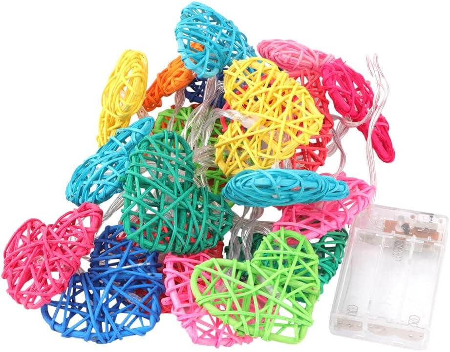 KESYOO Lndoor Light Heart Decorative Light Heart Fairy s Cute Room Decor Party Hanging s Valentines Day Decor Garden Outdoor -Shaped Wooden (2.5M)