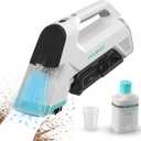 HAUSHOF Handheld Carpet Cleaner, 12V Cordless Portable Carpet Cleaner, 6.5KPa Spot Cleaner with 2 Water Tanks, Type-C Charge, Spot & Stain Cleaner, Handheld Upholstery Cleaner for Stairs, Car