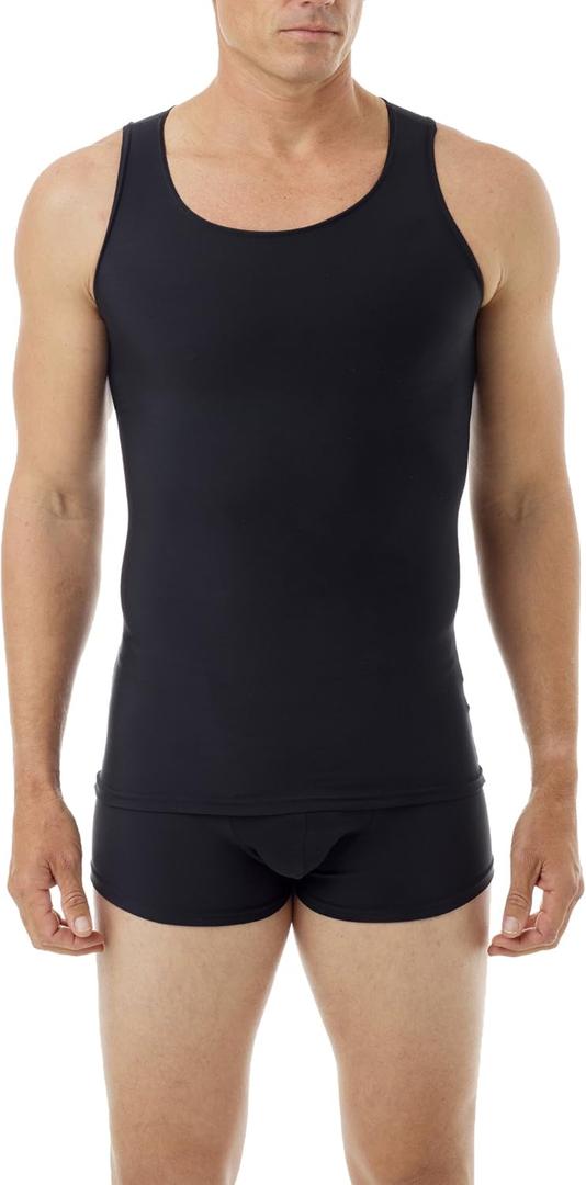 Underworks Mens Microfiber High Performance Compression Tank for Workouts, Sports Training and Shaping 473 (Large, Black)